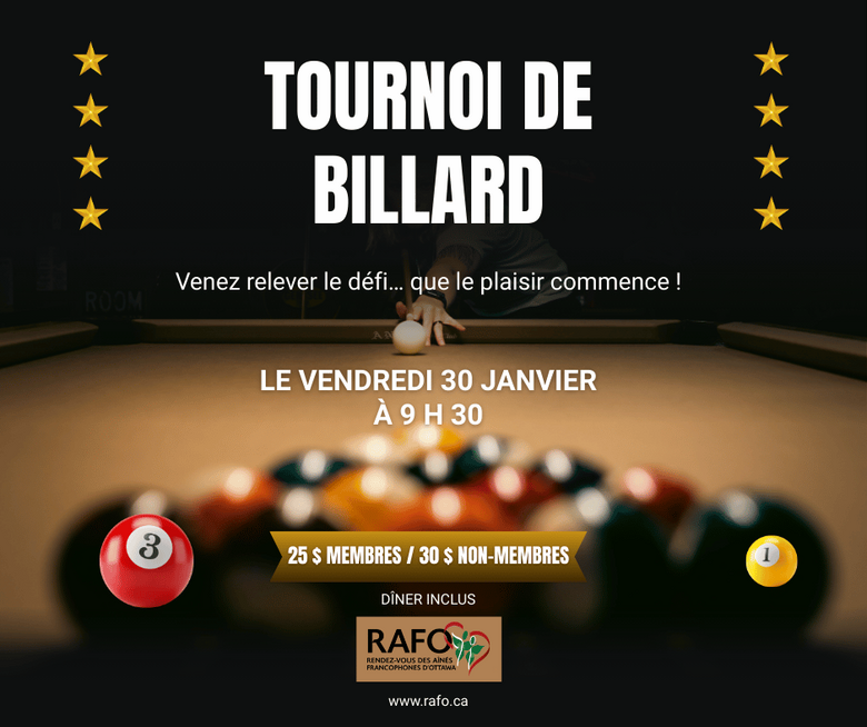 Tournoi de billard - 30 janvier